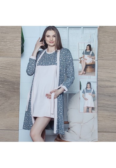 Комплект в роддом халат и ночнушка для кормления XL