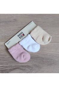 Носочки однотонные для новорожденных (махровые) (3 шт.)