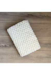 Плюшевий плед з пряжі Alize Puffy (молочний)