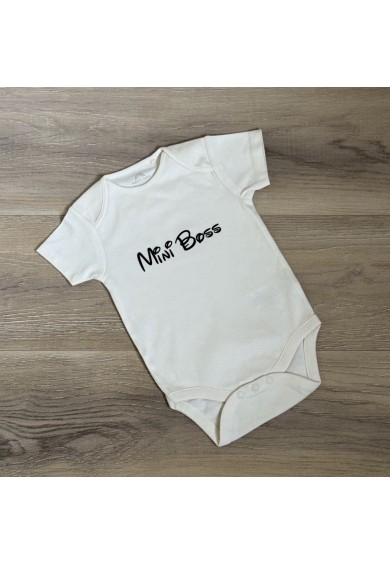 беживий боді з коротким рукавчиком "mini boss" 56-80